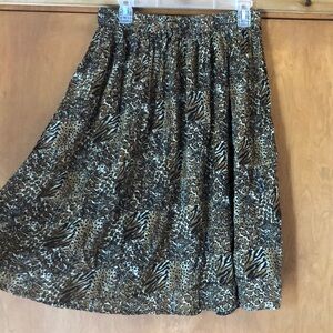 Lotus mixed animal print skirt